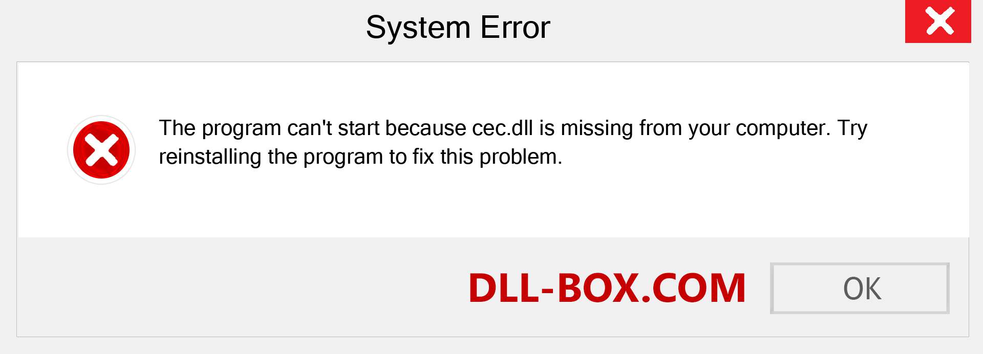  cec.dll file is missing?. Download for Windows 7, 8, 10 - Fix  cec dll Missing Error on Windows, photos, images